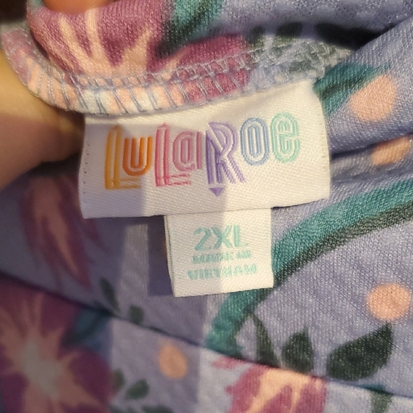 LuLaRoe Cassie Floral Skirt in Purple and Green - Picture 2 of 6